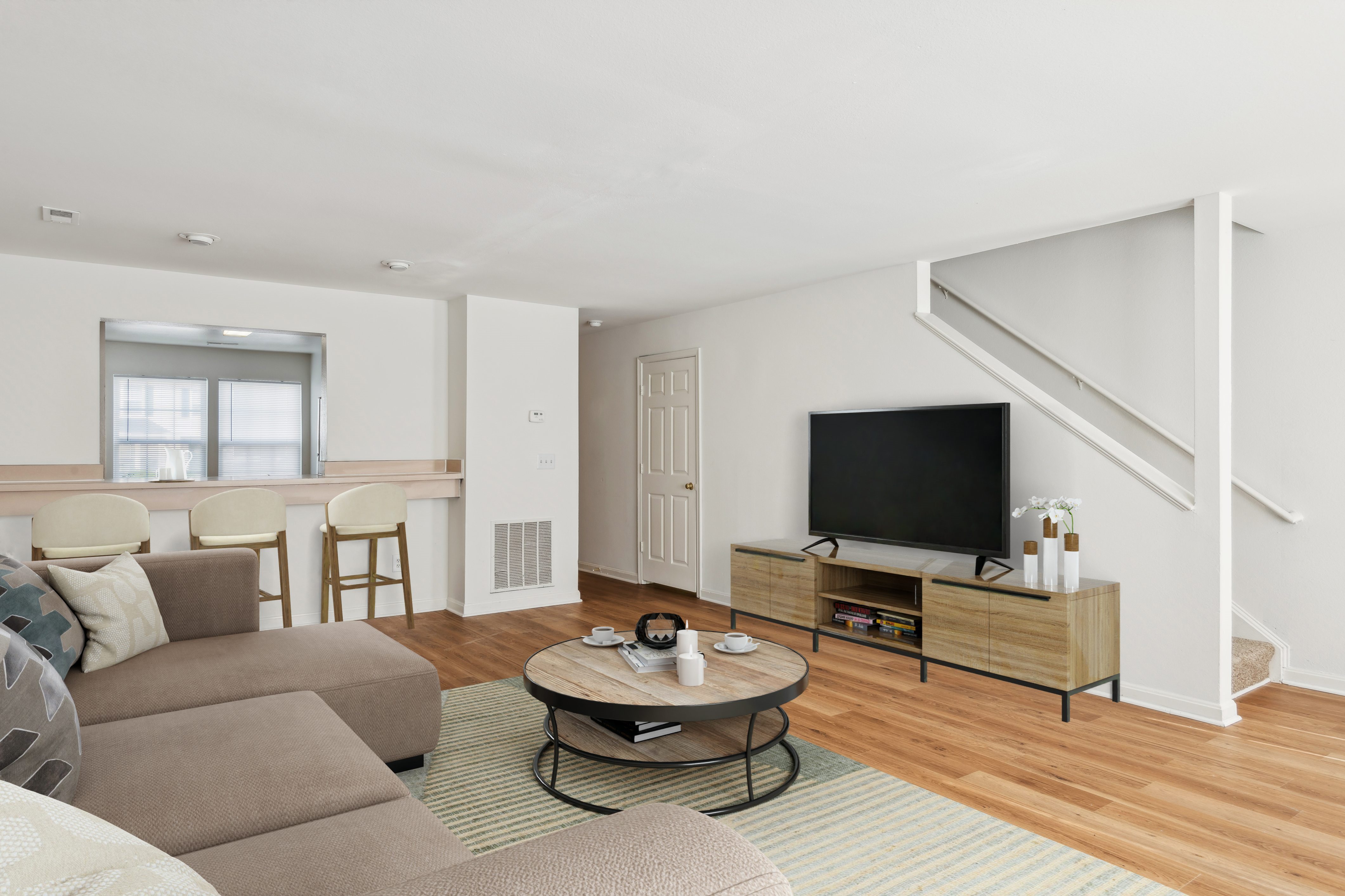 Living room at Broadwater Townhomes in Chester VA